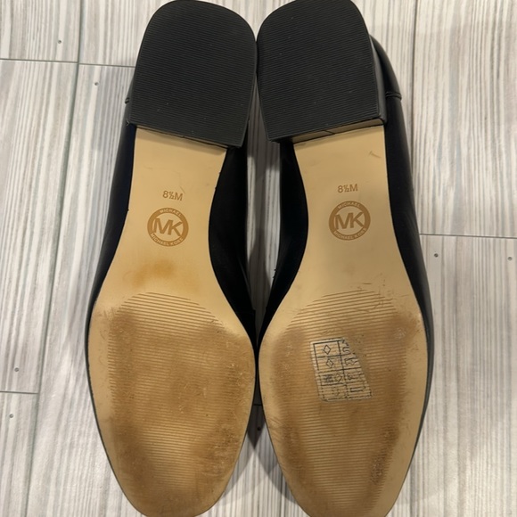 Michael Michael Kors black leather penny loafers with small block heel sz 8.5 - Picture 9 of 10